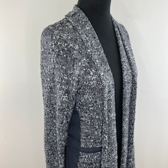 Anthropologie DOLAN Gray Knit Draped Open Front Long Sleeve Cardigan Sweater S - Picture 3 of 7